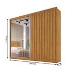 Guarda-roupa Atlanta 2 Portas 4 Gavetas Com Espelho  Ripado 1