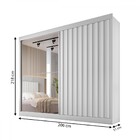 Guarda-roupa Atlanta 2 Portas 4 Gavetas Com Espelho Ripado 10