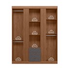 Guarda-roupa Aurora 03 Portas 3 Gavetas Jatobá/grafite