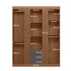 Guarda-roupa Aurora 03 Portas 3 Gavetas Jatobá/grafite