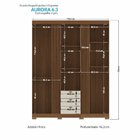 Guarda-roupa Aurora 03 Portas Com Espelho E Pés Jatobá/areia