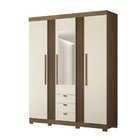 Guarda-roupa Aurora 03 Portas Com Espelho E Pés Jatobá/areia