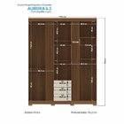 Guarda-roupa Aurora 03 Portas Com Espelho E Pés Jatobá/areia