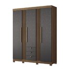 Guarda-roupa Aurora 03 Portas Com Pés Jatobá/grafite