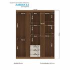 Guarda Roupa Aurora 3.3 Ripado 3 Portas E 3 Gavetas Com Espel
