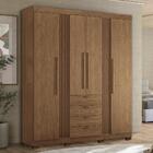 Guarda Roupa Aurora 4.4 Ripado 4 Portas E 4 Gavetas Com Pés -