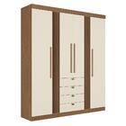Guarda Roupa Aurora 4.4 Ripado 4 Portas E 4 Gavetas - Santos