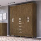 Guarda Roupa Avai 6 Portas 4 Gavetas Castanho Wood