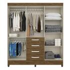 Guarda Roupa Avai 6 Portas 4 Gavetas Castanho Wood
