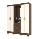 Guarda-roupa B24 04 Portas 03 Gavetas Briz - Castanho/off Whi