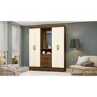 Guarda-roupa B24 04 Portas 03 Gavetas Briz - Castanho/off Whi