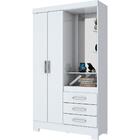 Guarda-roupa B64 02 Portas 03 Gavetas Briz - Branco/branco/ro