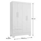 Guarda Roupa Bambole 4 Portas 2 Gavetas Branco - Rodial