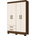 Guarda-roupa Be12 04 Portas 02 Gavetas Briz - Castanho/off Wh
