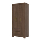 Guarda-roupa Be16 03 Portas 02 Gavetas Briz - Castanho