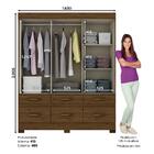 Guarda Roupa Be21 03 Portas 06 Gavetas - Briz - Castanho/cast