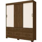 Guarda Roupa Be21 03 Portas 06 Gavetas - Briz - Castanho/cast