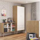 Guarda-roupa Bebê 2 Gavetas 2 Portas Retrô Lilies Móveis