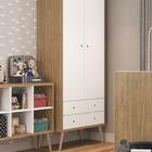 Guarda-roupa Bebê 2 Gavetas 2 Portas Retrô Lilies Móveis