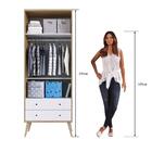 Guarda-roupa Bebê 2 Gavetas 2 Portas Retrô Lilies Móveis