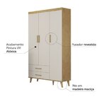 Guarda Roupa Bebê 3 Portas 2 Gavetas Ludmila Off White/bétula