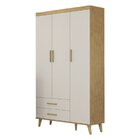 Guarda Roupa Bebê 3 Portas 2 Gavetas Ludmila Off White/bétula