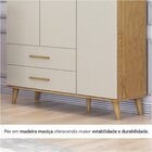 Guarda Roupa Bebê 3 Portas 2 Gavetas Ludmila Off White/bétula