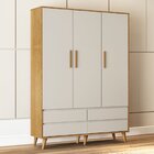 Guarda Roupa Bebê 3 Portas 4 Gavetas Lorena Off White/bétula