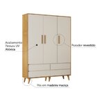 Guarda Roupa Bebê 3 Portas 4 Gavetas Lorena Off White/bétula
