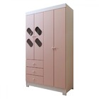 Guarda-roupa Bebê Escotilha 4 Portas 3 Gavetas Branco/rosa -
