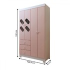Guarda-roupa Bebê Escotilha 4 Portas 3 Gavetas Branco/rosa -