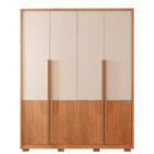 Guarda-Roupa 4 Portas Bege Madrid Caemmun 231,3x178,5x58,5cm