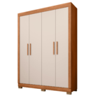 Guarda Roupa 4 Portas Bege Zeus Caemmun 207,2x153,5x47,5cm