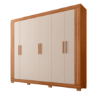 Guarda Roupa 6 Portas Bege Zeus Caemmun 207,2x230x47,5cm