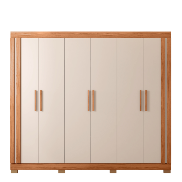 Guarda Roupa 6 Portas Bege Zeus Caemmun 207,2x230x47,5cm