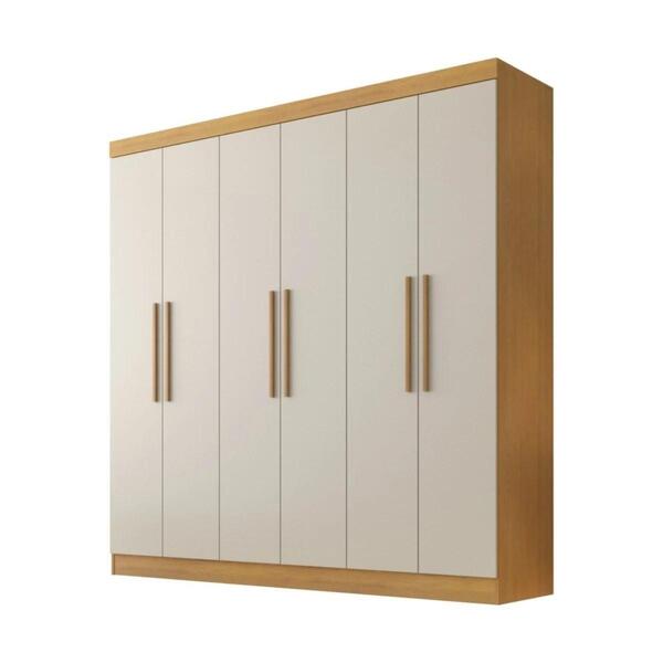 Guarda Roupa Belém 6 Portas 4 Gavetas Valverde Cinamomo Off W