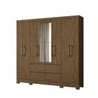 Guarda Roupa Belem 8 Portas Com Espelho 4 Gavetas Castanho