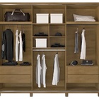 Guarda-roupa Benfica 3 Portas Cinamomo/grafite - Rv Móveis