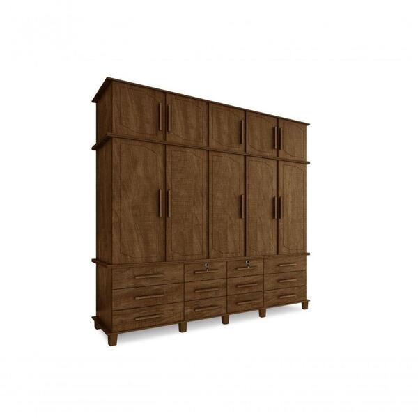 Guarda Roupa Berlim 5 Portas 12 Gavetas Malbec