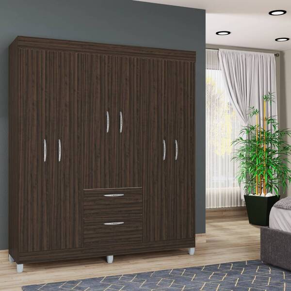 Guarda Roupa Berlim 6 Portas Chocolate Bnn Decor