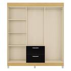 Guarda Roupa Berlim 6 Portas Damasco Preto Bnn Decor