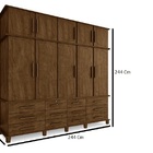 Guarda Roupa Berlim Quarto Casal 5 Portas 12 Gavetas Com Male