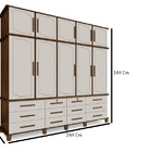 Guarda Roupa Berlim Quarto Casal 5 Portas 12 Gavetas Com Male