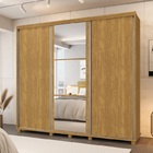 Guarda Roupa Berlin C/espelho 100% Mdf Porta De Correr Fênix