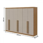 Guarda-roupa Bertha 6 Portas 2 Gavetas - Lopas - Amendoa Clea