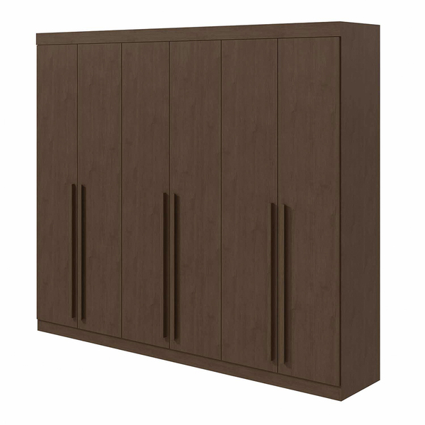 Guarda-roupa Bertha 6 Portas 2 Gavetas - Lopas - Imbuia Clean