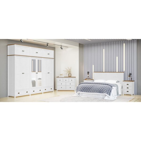 Guarda-roupa Bipartido 12 Portas 3 Gavetas Topazio Branco/fre