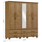 Guarda-roupa Bipartido 5 Portas 6 Gavetas 100% Madeira Maciça