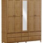 Guarda Roupa Bipartido 5 Portas 6 Gavetas Prata Freijo 2804f