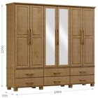 Guarda-roupa Bipartido 6 Portas 6 Gavetas 100% Madeira Maciça